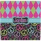 Harlequin & Peace Signs Ceramic Tile Hot Pad (Personalized)