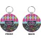 Harlequin & Peace Signs Circle Keychain (Front + Back)