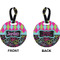 Harlequin & Peace Signs Circle Luggage Tag (Front + Back)