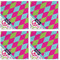 Harlequin & Peace Signs Cloth Napkins - Personalized Lunch (APPROVAL) Set of 4
