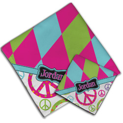 Harlequin & Peace Signs Cloth Napkin w/ Name or Text