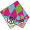 Harlequin & Peace Signs Cloth Napkins - Personalized Lunch & Dinner (PARENT MAIN)