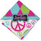 Harlequin & Peace Signs Cloth Cocktail Napkin - Single w/ Name or Text
