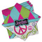 Harlequin & Peace Signs Cloth Napkins - Personalized Lunch (PARENT MAIN Set of 4)