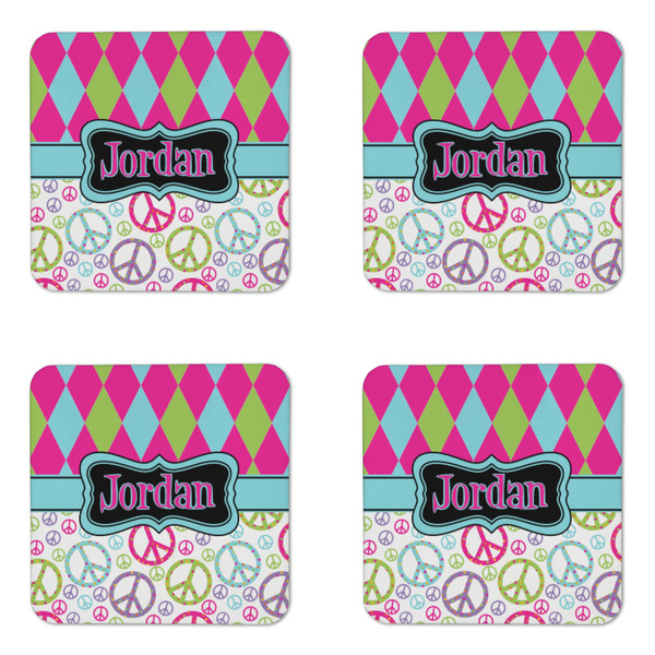 Harlequin & Peace Signs Coaster Set - APPROVAL