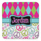 Harlequin & Peace Signs Coaster Set - FRONT (one)