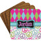 Harlequin & Peace Signs Coaster Set (Personalized)