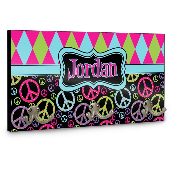 Harlequin & Peace Signs Coat Hanger Main