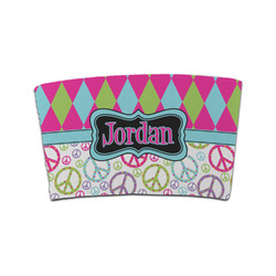 Harlequin & Peace Signs Coffee Cup Sleeve (Personalized)