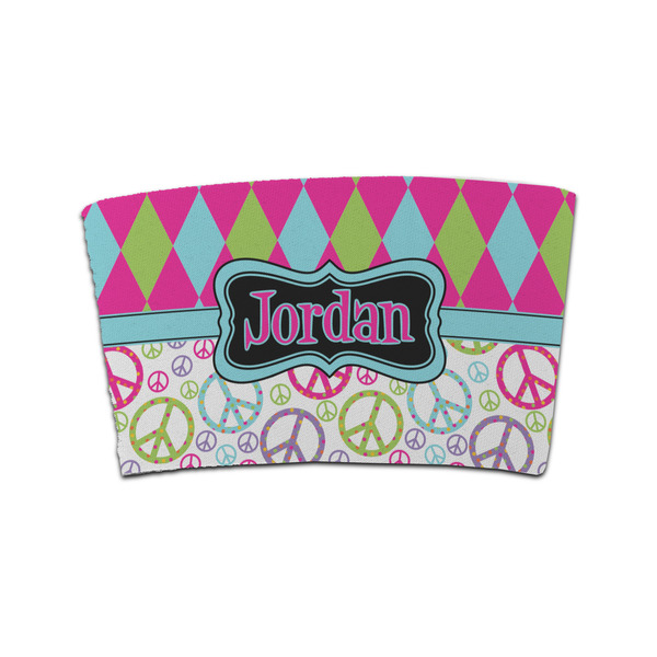 Custom Harlequin & Peace Signs Coffee Cup Sleeve (Personalized)