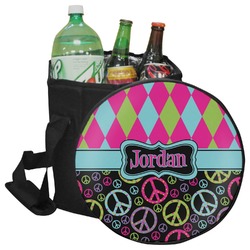 Harlequin & Peace Signs Collapsible Cooler & Seat (Personalized)