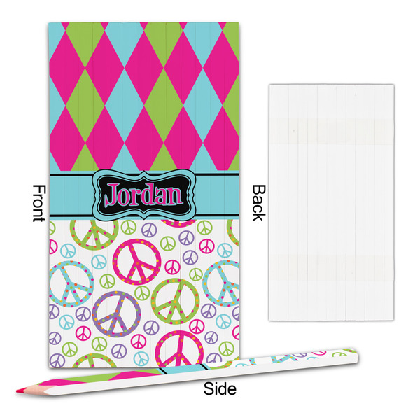 Harlequin & Peace Signs Colored Pencils - Approval