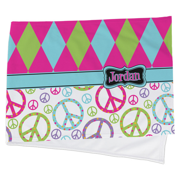 Custom Harlequin & Peace Signs Cooling Towel (Personalized)