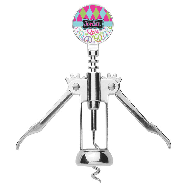 Harlequin & Peace Signs Corkscrew - Alt