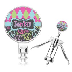Harlequin & Peace Signs Corkscrew (Personalized)
