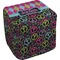 Harlequin & Peace Signs Cube Poof Ottoman (Bottom)