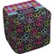 Harlequin & Peace Signs Cube Poof Ottoman (Top)