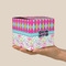 Harlequin & Peace Signs Cube Favor Gift Box - On Hand - Scale View