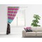 Harlequin & Peace Signs Curtain With Window and Rod - in Room Matching Pillow