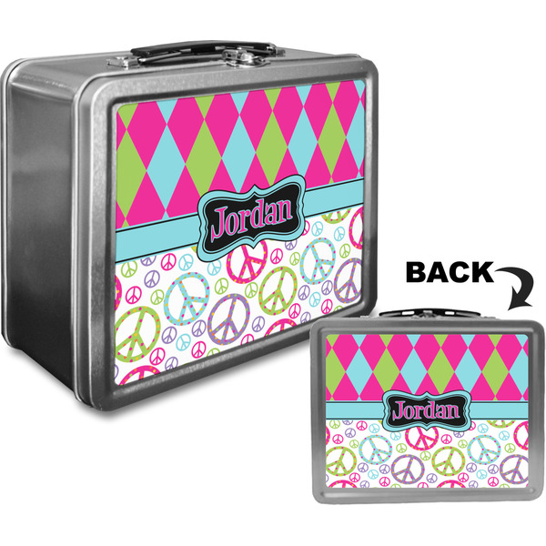 Harlequin & Peace Signs Custom Lunch Box / Tin Approval