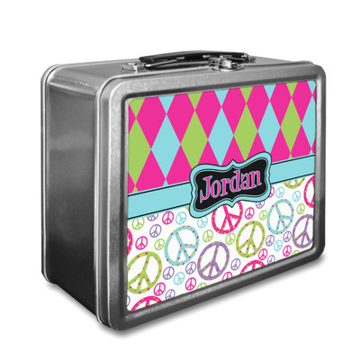 Harlequin & Peace Signs Lunch Box (Personalized)