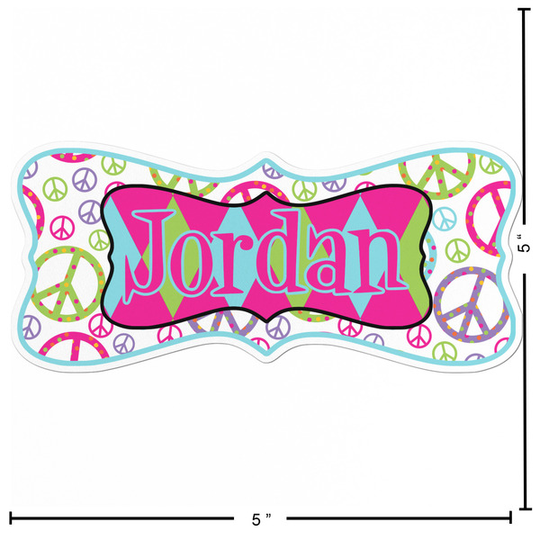 Harlequin & Peace Signs Custom Shape Iron On Patches - L - APPROVAL