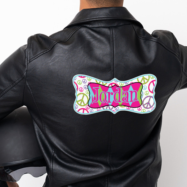 Harlequin & Peace Signs Custom Shape Iron On Patches - XXXL - APPROVAL