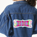 Harlequin & Peace Signs Twill Iron On Patch - Custom Shape - 3XL (Personalized)