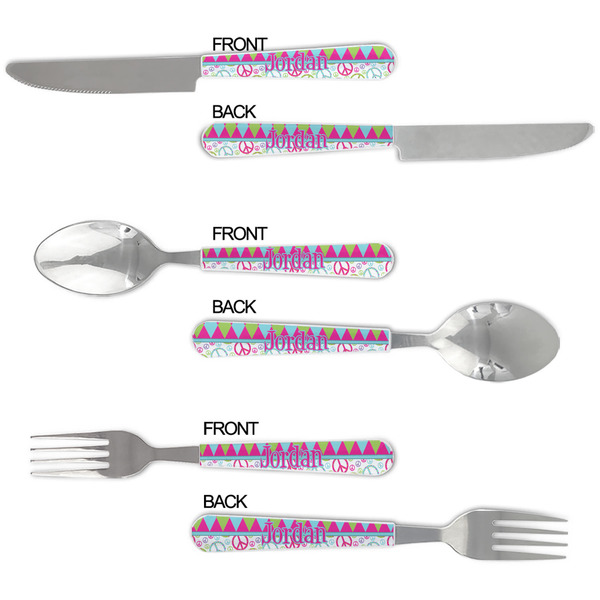 Harlequin & Peace Signs Cutlery Set - APPROVAL