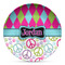 Harlequin & Peace Signs DecoPlate Oven and Microwave Safe Plate - Main