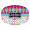 Harlequin & Peace Signs Microwave & Dishwasher Safe CP Plastic Platter - Main