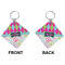Harlequin & Peace Signs Diamond Keychain (Front + Back)