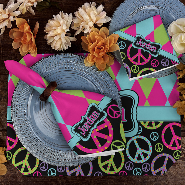 Harlequin & Peace Signs Dining Set