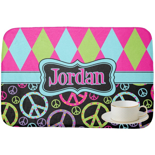 Harlequin & Peace Signs Dish Drying Mat