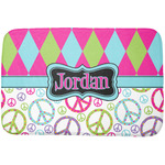 Harlequin & Peace Signs Dish Drying Mat (Personalized)