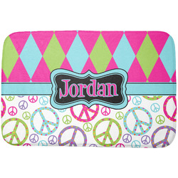 Harlequin & Peace Signs Dish Drying Mat (Personalized)