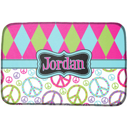 Harlequin & Peace Signs Dish Drying Mat (Personalized)