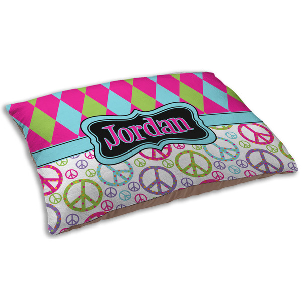 Harlequin & Peace Signs Dog Beds - SMALL
