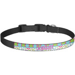 Harlequin & Peace Signs Dog Collar - Large (Personalized)