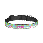 Harlequin & Peace Signs Dog Collar - Large (Personalized)