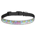 Harlequin & Peace Signs Dog Collar - Medium (Personalized)