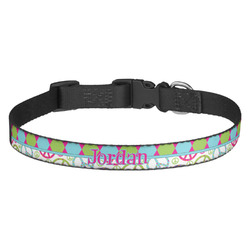 Harlequin & Peace Signs Dog Collar (Personalized)