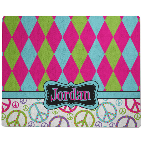 Harlequin & Peace Signs Dog Food Mat - Large without Bowls