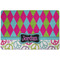 Harlequin & Peace Signs Dog Food Mat w/ Name or Text