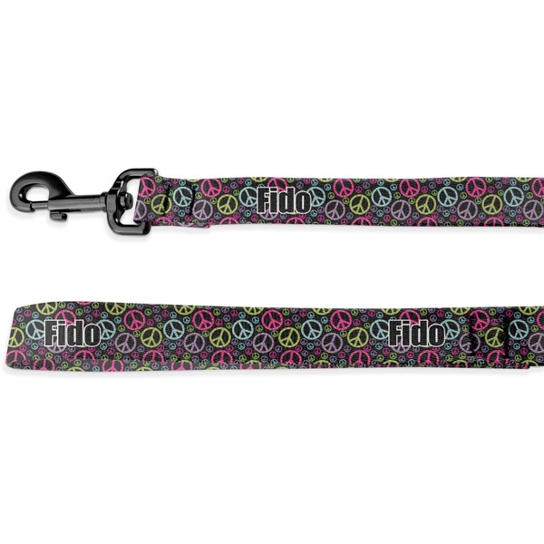 Custom Harlequin & Peace Signs Deluxe Dog Leash (Personalized)
