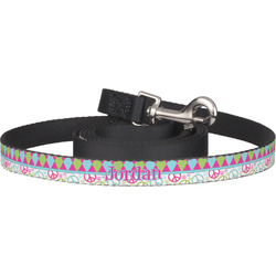Harlequin & Peace Signs Dog Leash (Personalized)