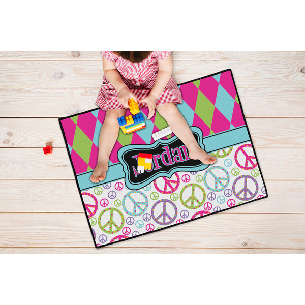 Harlequin & Peace Signs Door Mats - LIFESTYLE kid
