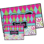 Harlequin & Peace Signs Door Mat (Personalized)