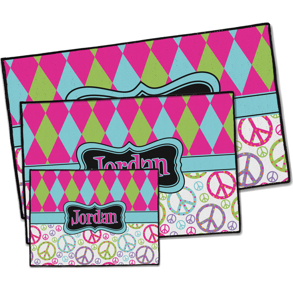 Harlequin & Peace Signs Door Mats - PARENT MAIN