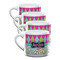 Harlequin & Peace Signs Double Shot Espresso Mugs - Set of 4 Front
